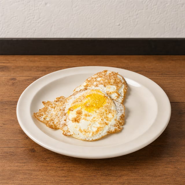 2 Fried Eggs Over Hard.