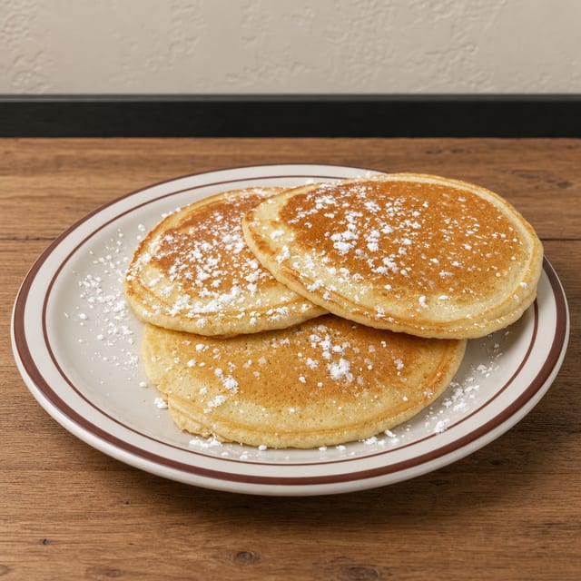 Plain Three Buttermilk Pancakes.
