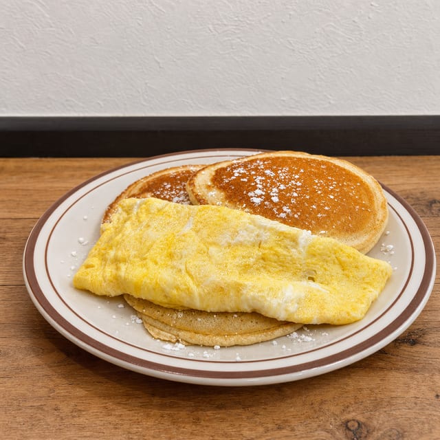 3 Pancakes with Eggs.