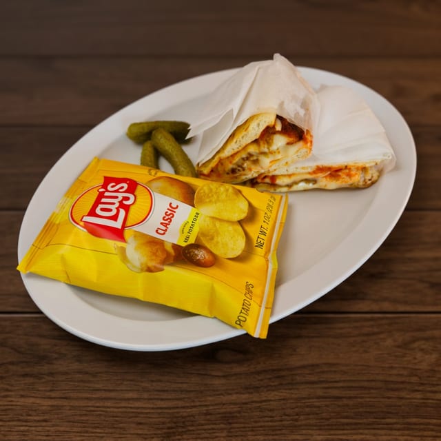 Chicken Parmegiano Panini w/ lays.