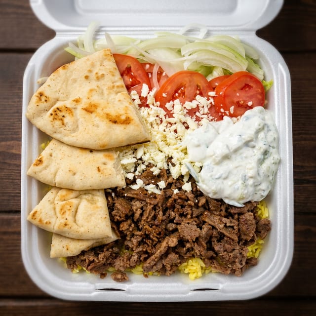 Philly Steak Gyro Platter.