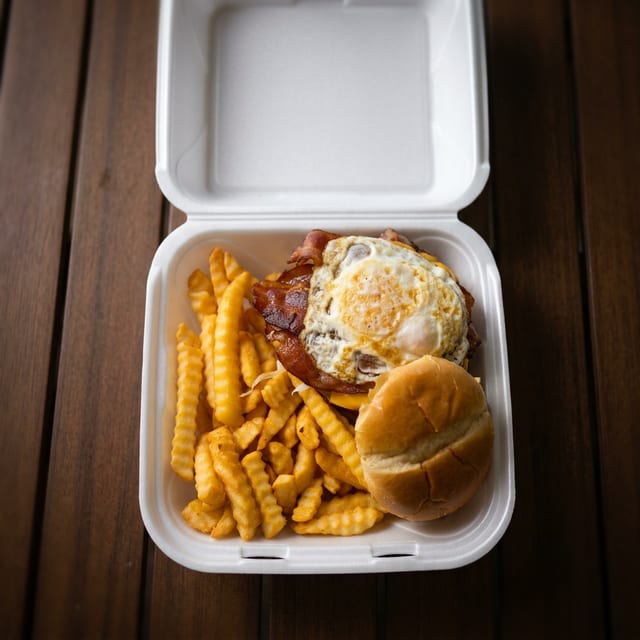 Bacon, Egg, & Cheese Burger.