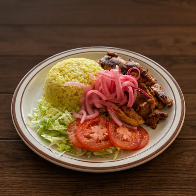 Chicken Shawarma Over Rice.