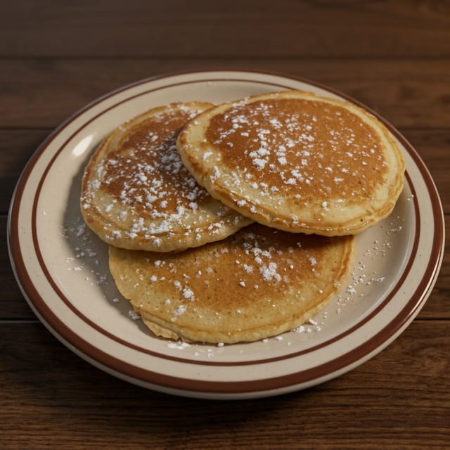Plain Three Buttermilk Pancakes.