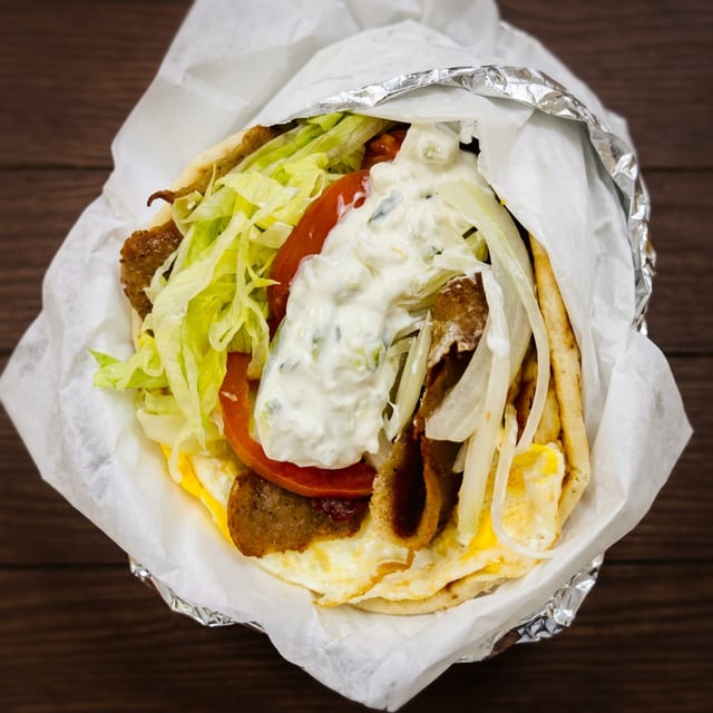 Lamb Breakfast Gyro.