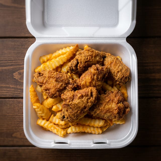 Wings 6 Ea w/ Fries.