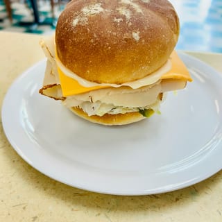 Turkey & Cheese on Brötchen Roll