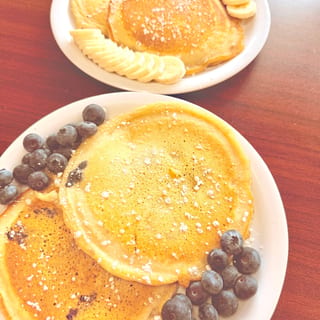 Blueberry pancakes Or Banana pancakes